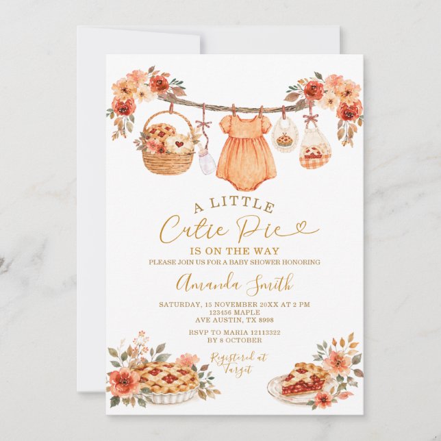Invitation Fête Prénatale d'Automne Un Petit Bout de Chou Arr (Devant)