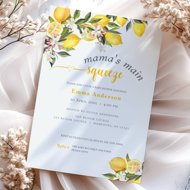 Invitation Fête prénatale de bébé Citrus mama's main squeeze (Créateur téléchargé)