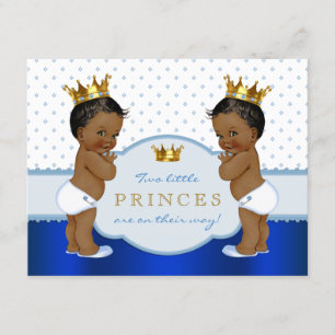 Invitation Fête prénatale de jumeaux afro-américains princier