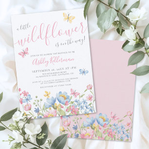 Invitation Fête Prénatale de la Fille aux Fleurs Sauvages