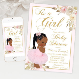 Invitation Fête Prénatale de la Princesse Africaine en Rose G