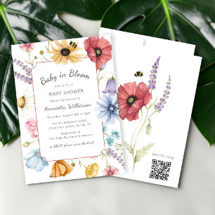 Invitation Fête Prénatale de l'Abeille de Prairie Fleurie Sca