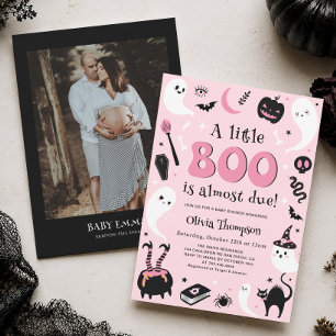 Invitation Fête prénatale d'Halloween pour bébé fille Un peti