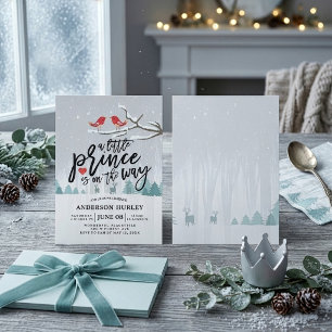 Invitation Fête prénatale d'hiver un petit prince est en rout