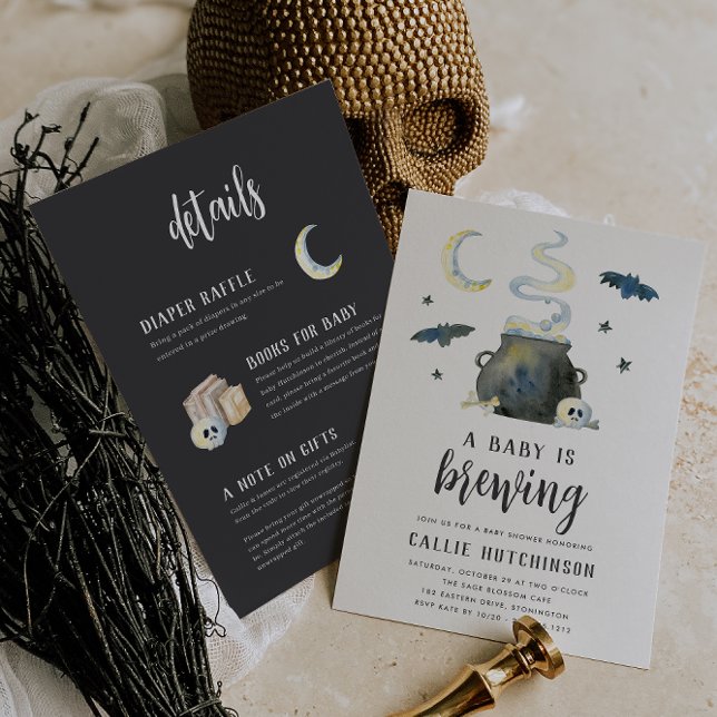 Invitation Fête Prénatale Double Face Halloween pour la Naiss (Créateur téléchargé)