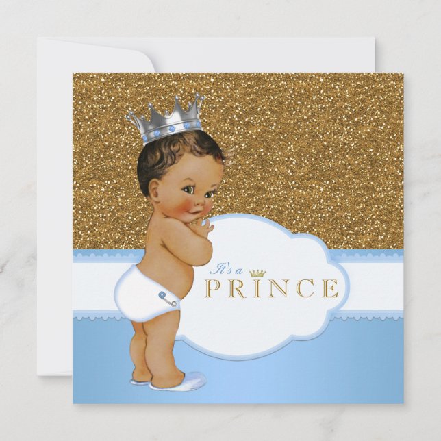 Invitation Fête prénatale du bébé prince ethnique (Devant)