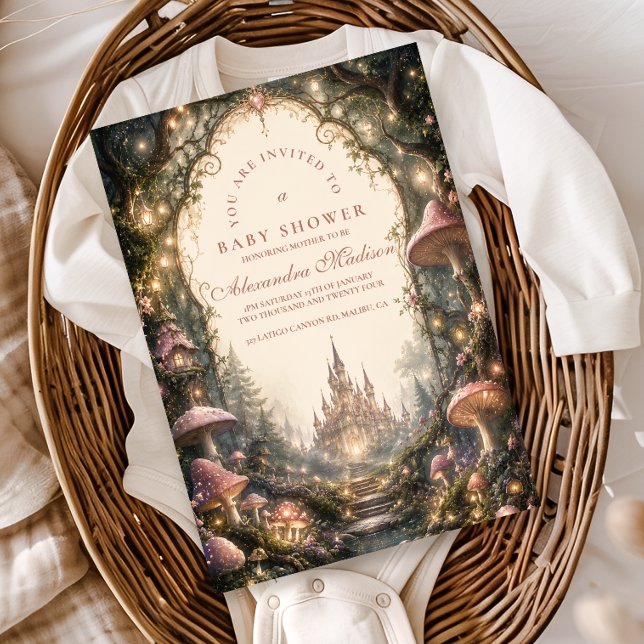 Invitation Fête Prénatale du Château de la Forêt Enchantée (Créateur téléchargé)