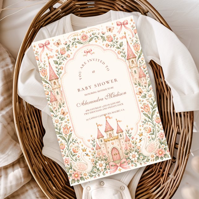 Invitation Fête Prénatale du Château de Princesse de Conte de (Créateur téléchargé)