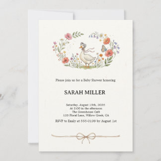 Invitation Fête prénatale fantaisiste de fleurs sauvages de M
