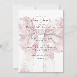 Invitation Fête Prénatale Fille Arc-en-Ciel Rose