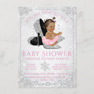 Invitation Fête Prénatale Fille Ethnique Merveilleux Hiver