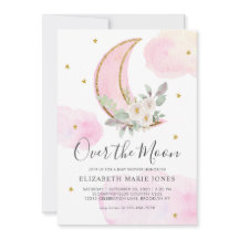 Fête Prénatale Fille Rose Doré Rêveuse Over the Mo