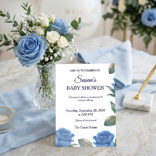 Invitation Fête Prénatale Garçon Rose Bleu Français Beaux-Art