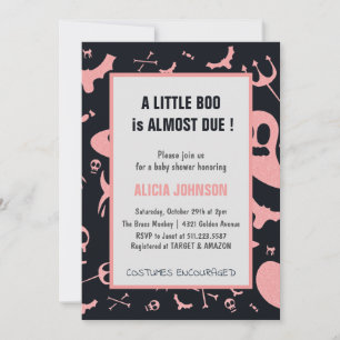 Invitation Fête Prénatale Halloween Bébé Octobre Paillettes R