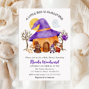 Invitation Fête prénatale Halloween bébé Trick or Treat aquar