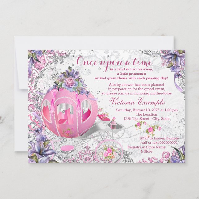 Invitation Fête Prénatale Il était une fois (Devant)