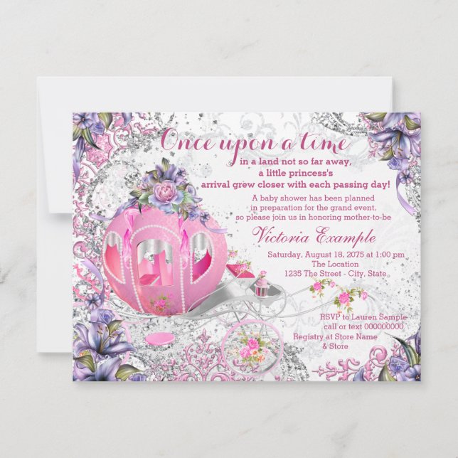 Invitation Fête Prénatale Il était une fois (Devant)