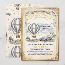 Fête Prénatale Montgolfière Vintage
