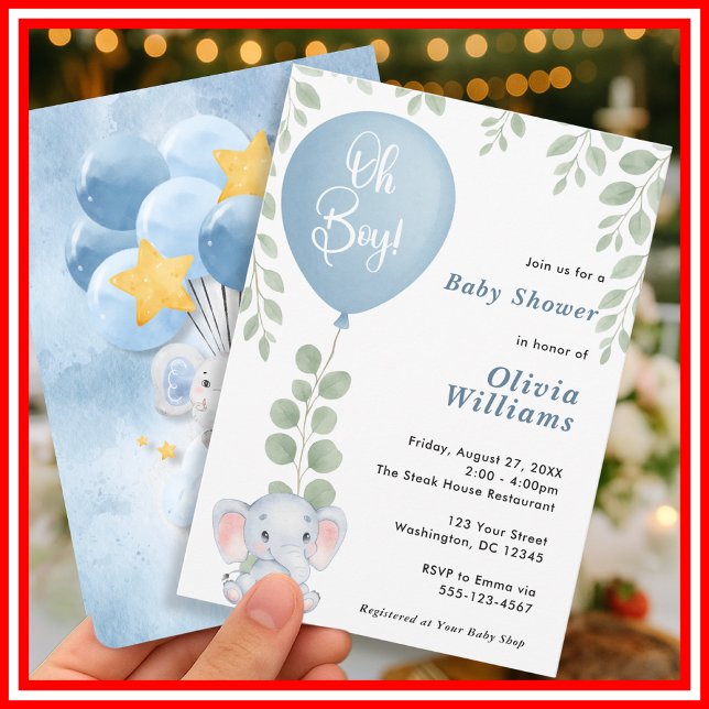 Invitation Fête prénatale Oh Boy (Créateur téléchargé)