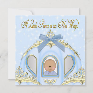 Invitation Fête prénatale pour bébé afro-américain prince ble