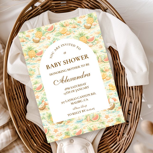 Invitation Fête Prénatale pour Bébé aux Fruits Tropicaux de l (Créateur téléchargé)