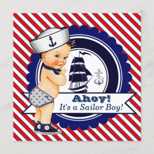 Invitation Fête prénatale pour bébé marin pour garçons