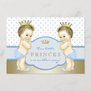 Invitation Fête prénatale pour des jumeaux princiers garçons