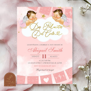 Invitation Fête prénatale pour des jumeaux, un morceau de cie