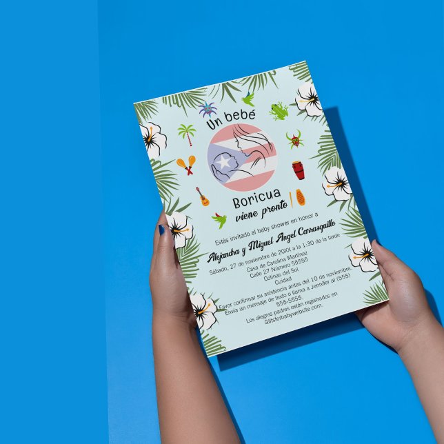 Invitation Fête prénatale pour un bébé garçon d'origine hispa (Créateur téléchargé)