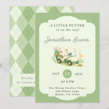 Fête prénatale pour un petit garçon golfeur en voi