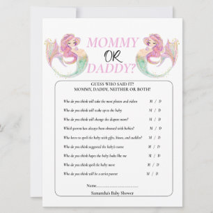 Invitation Fête Prénatale Sirène Sous la mer. Fille