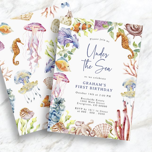 Invitation Fête Prénatale Sous L'Océan (Under The Sea Baby Shower Invitation
)
