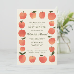 Invitation Fête Prénatale Thème Pomme Récolte d'Automne