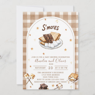 Invitation Fête prénatale Watercolor S'more à aimer