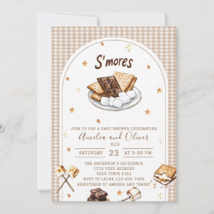 Invitation Fête prénatale Watercolor S'more à aimer