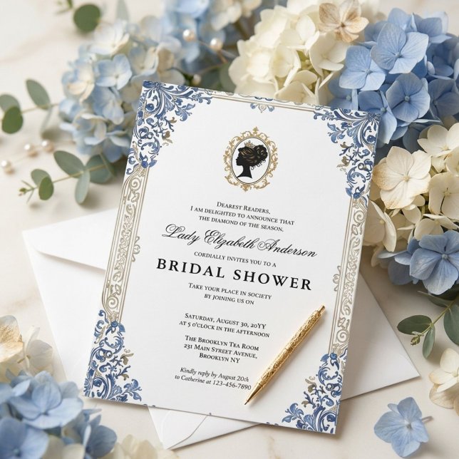 Invitation Fête prénuptiale florale de l'ère Régence (Créateur téléchargé)