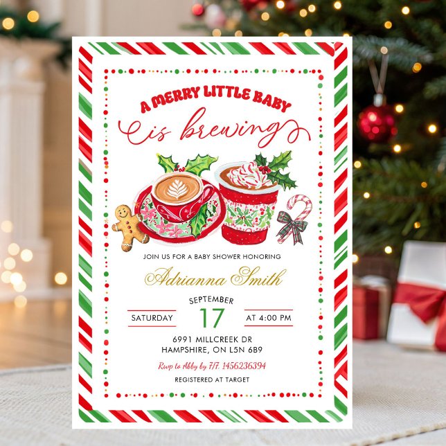 Invitation Fête Prépée de Bébé Merry Little Baby Brewing (Créateur téléchargé)