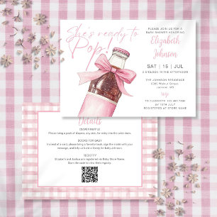 Invitation Fête Prête À Éclater Code QR Bouteille De Soda Ros