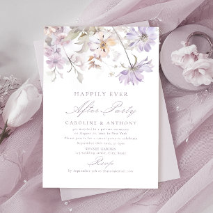 Invitation Fête Purple Elegant Floral Pour Toujours