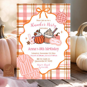 Invitation Fête Pyjama Cosy Automne Fantaisiste
