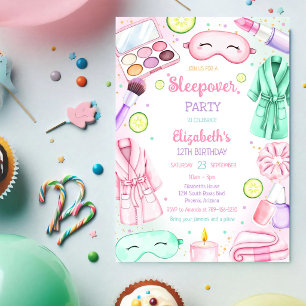 Invitation Fête pyjama Spa Slumber Fête d'anniversaire 