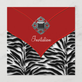 Invitation Fête Red Zerbra