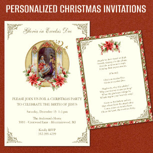 Invitation Fête religieuse d'anniversaire de Noël pour Jésus 