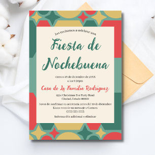 Invitation Fête Rétro Espagnole Noël Nochebuena Féria