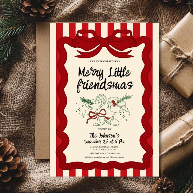 Invitation Fête Rétro Friendsmas (Créateur téléchargé)