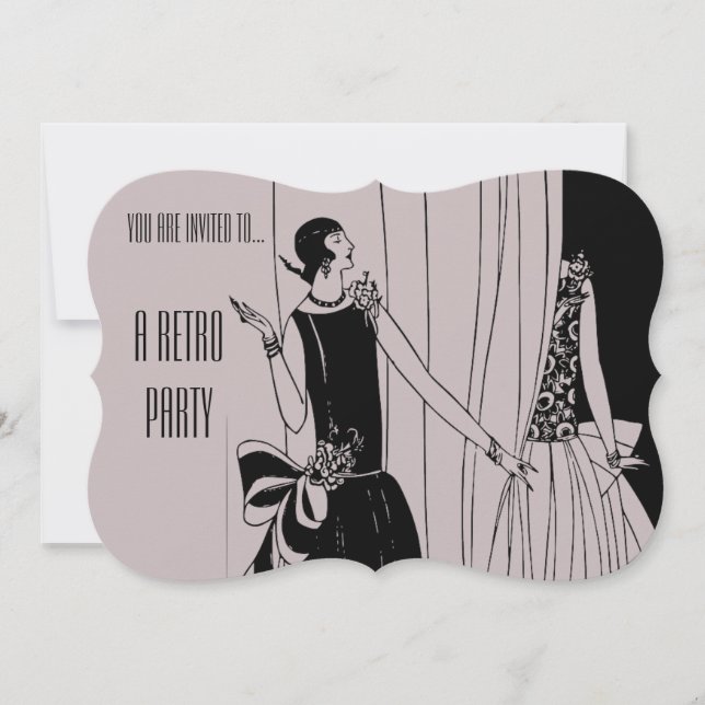 Invitation Fête rétro-Vintage des années 20 (Devant)