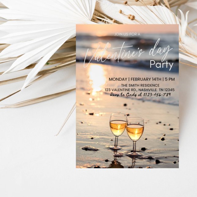 Invitation Fête romantique de la Saint-Valentin - Cœur et Amo (Créateur téléchargé)