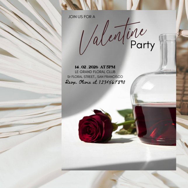 Invitation Fête Romantique de la Saint-Valentin - Thème d'Amo (Créateur téléchargé)
