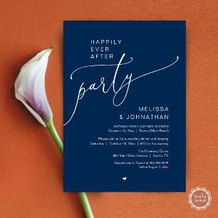 Invitation Fête Romantique de Mariage "Heureux pour Toujours"