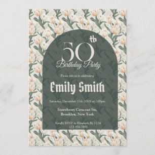 Invitation Fête romantique personnalisée aux pétales de tulip